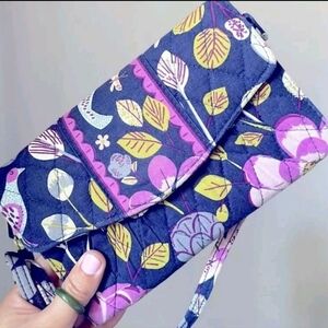 Vera Bradley Nightingale Convertible Crossbody Clutch Purse - Navy Blue